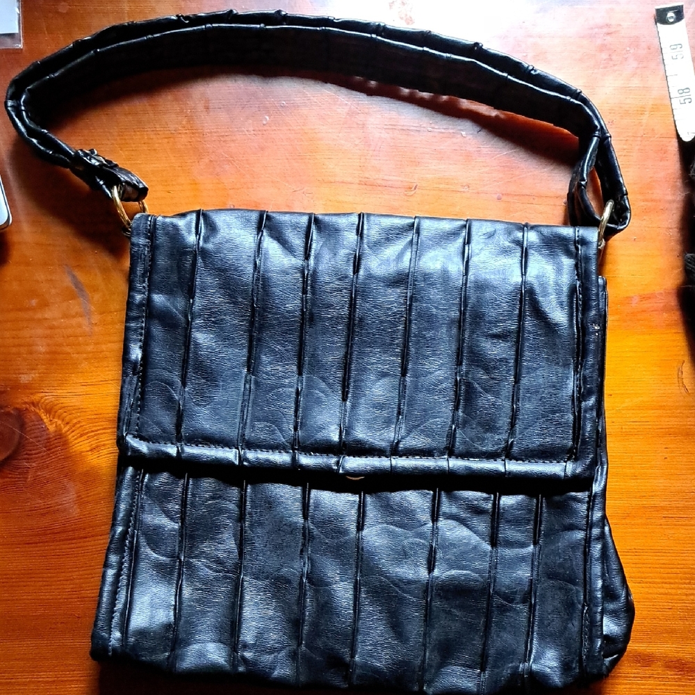 May Co California Black Leather Purse